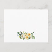 結婚の詳細黄色のフローラ挿入カード ポストカード (裏面)