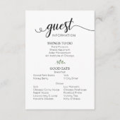 結婚の詳細 ゲスト情報 エンクロージャーカード (正面)