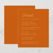 結婚の詳細 バーントオレンジ 予算 同封カード (正面/裏面)