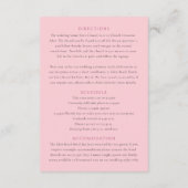 結婚の詳細 ピンクのチューリップ ハートの花束 モノグラム エンクロージャーカード (裏面)