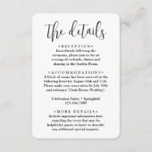 結婚の詳細 • フォトとトレンディなエレガントスクリプト エンクロージャーカード (正面)