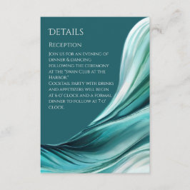 結婚の詳細-モダンアブストラクトエメラルドグリーン- エンクロージャーカード