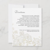 結婚の詳細 挿入 縦-白 花 モダン 招待状 (裏面)