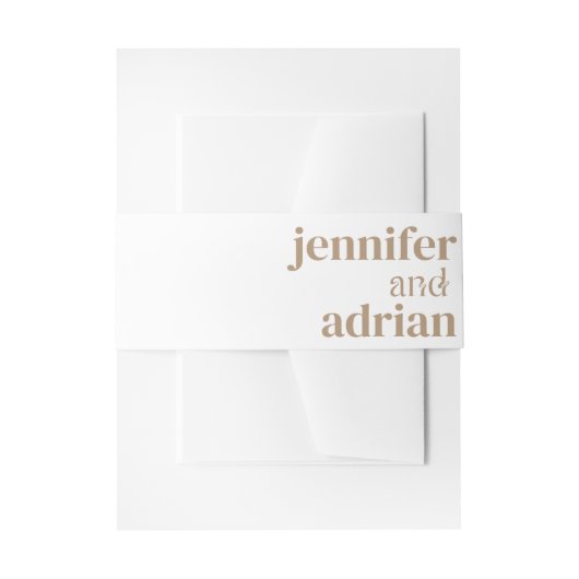 結婚の詳細 現代の結婚式 招待状の腹部 招待状ベリーバンド (正面例)