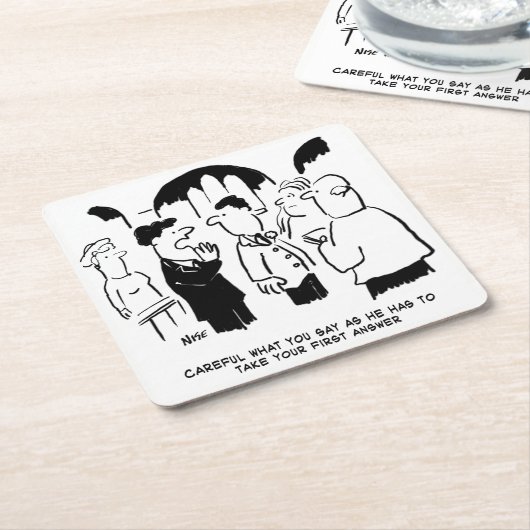 結婚の誓いと花婿介添人 スクエアペーパーコースター (アングル)