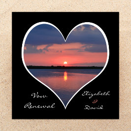 結婚の誓いのハートの更新の夕日 招待状