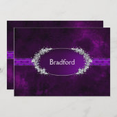 結婚の誓いの更新 – 招待状 – 紫 (正面/裏面)