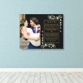 結婚の誓いの黒と金のグリーン写真 キャンバスプリント (インサイチュ (ウッドフロア))