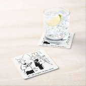 結婚の誓いスモールプリントビカール&ブライド スクエアペーパーコースター (インサイチュ)