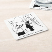 結婚の誓いスモールプリントビカール&ブライド スクエアペーパーコースター (アングル)