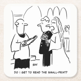 結婚の誓いスモールプリントビカール&ブライド スクエアペーパーコースター