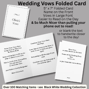 結婚の誓い折りたたみカード 黒 白 カード