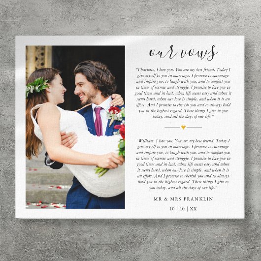 結婚の誓い記念写真 キャンバスプリント