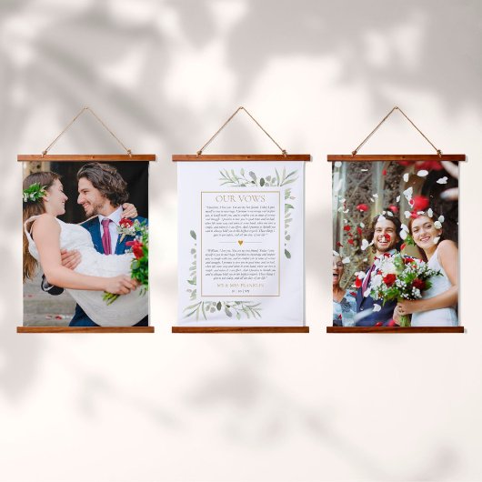 結婚の誓い2写真緑 吊り下げ型タペストリー