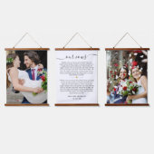 結婚の誓い アニバーサリー 2枚の写真 吊り下げ型タペストリー (トリプル)