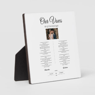 結婚の誓モダンい、かわいい、ミニマル、記念日 フォトプラーク