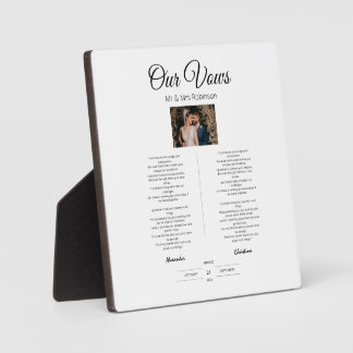 結婚の誓モダンい、かわいい、ミニマル、記念日 フォトプラーク