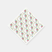 結婚の誕生日ブライダルシャワーフローララウンドケーキ スタンダードカクテルナプキン (角)