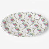 結婚の誕生日ブライダルシャワーフローララウンドケーキ ペーパープレート (アングル)