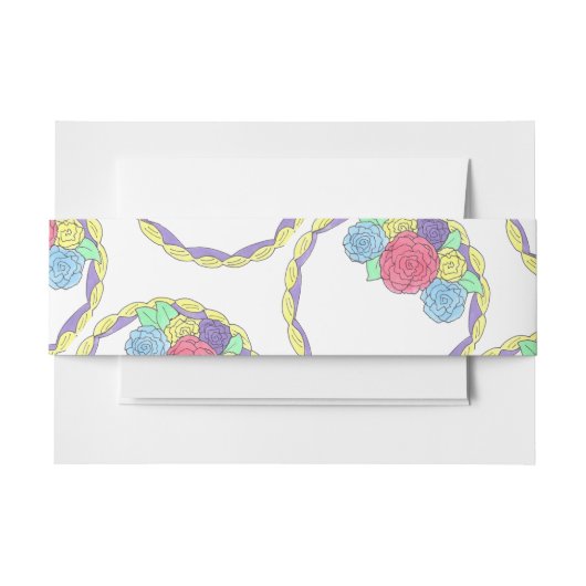 結婚の誕生日ブライダルシャワーフローララウンドケーキ 招待状ベリーバンド (正面例)