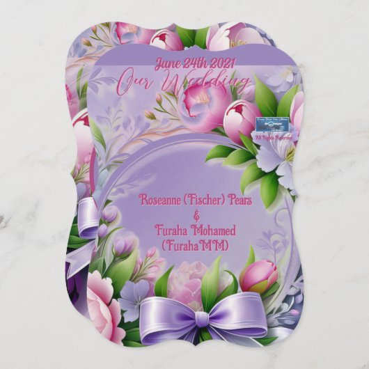 結婚の請求書Violet(Horizon) RFPMDesigns ©️ 2024 招待状 (正面/裏面)