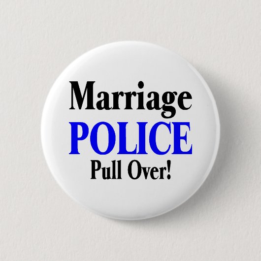 結婚の警察は引っ張ります 缶バッジ (正面)
