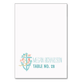 結婚の護衛カード – 航海のビーチいかり テーブルナンバー