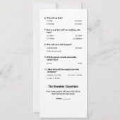 [結婚の賭けシート]のプロプ結婚ベットのゲーム カード (裏面)