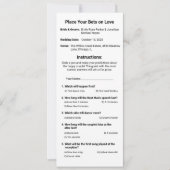 [結婚の賭けシート]のプロプ結婚ベットのゲーム カード (正面)