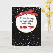 結婚の贈り物ありがとうプレゼント赤リボン カード (黄色い花)