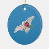 結婚の贈り物のアイディアパーソナライズされた- Doves of Love セラミックオーナメント (左)