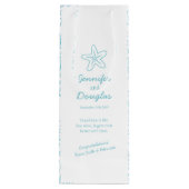 結婚の贈り物パーソナライズされたであるヒトデの青ワインバッグ ワインギフトバッグ (裏面)