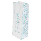 結婚の贈り物パーソナライズされたであるヒトデの青ワインバッグ ワインギフトバッグ (裏面アングル)