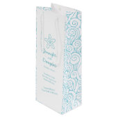 結婚の贈り物パーソナライズされたであるヒトデの青ワインバッグ ワインギフトバッグ (正面アングル)