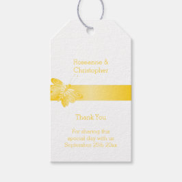 結婚の贈り物ラベルイエローバタフライ ギフトタグ