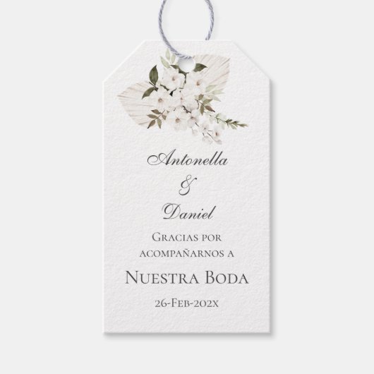 結婚の贈り物ラベルスペインの ギフトタグ (正面)