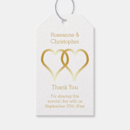 結婚の贈り物ラベル金ゴールドハート ギフトタグ