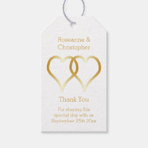 結婚の贈り物ラベル金ゴールドハート ギフトタグ