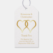 結婚の贈り物ラベル金ゴールドハート ギフトタグ (裏面)