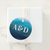 結婚の贈り物ラベル、青海波水色 フェイバータグ (インサイチュ)