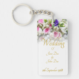 結婚の贈り物 – カラフルのブーケ結婚付き花嫁 キーホルダー