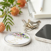 結婚の贈り物 – カラフルのブーケ結婚付き花嫁 キーホルダー (側面)