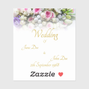 結婚の贈り物 – カラフルのブーケ結婚付き花嫁 シール