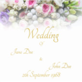 結婚の贈り物 – カラフルのブーケ結婚付き花嫁 シール (正面)