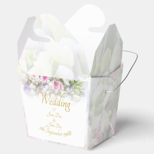 結婚の贈り物 – カラフルのブーケ結婚付き花嫁 フェイバーボックス (オープン)