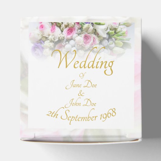 結婚の贈り物 – カラフルのブーケ結婚付き花嫁 フェイバーボックス (上部)