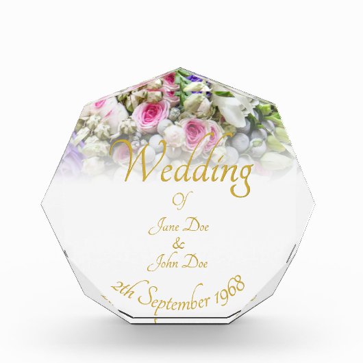 結婚の贈り物 – カラフルのブーケ結婚付き花嫁 フォトブロック (正面)