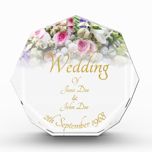 結婚の贈り物 – カラフルのブーケ結婚付き花嫁 フォトブロック (正面)