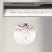 結婚の贈り物 – カラフルのブーケ結婚付き花嫁 マグネット (インサイチュ (食洗機))