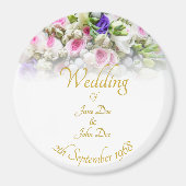 結婚の贈り物 – カラフルのブーケ結婚付き花嫁 マグネット (正面)